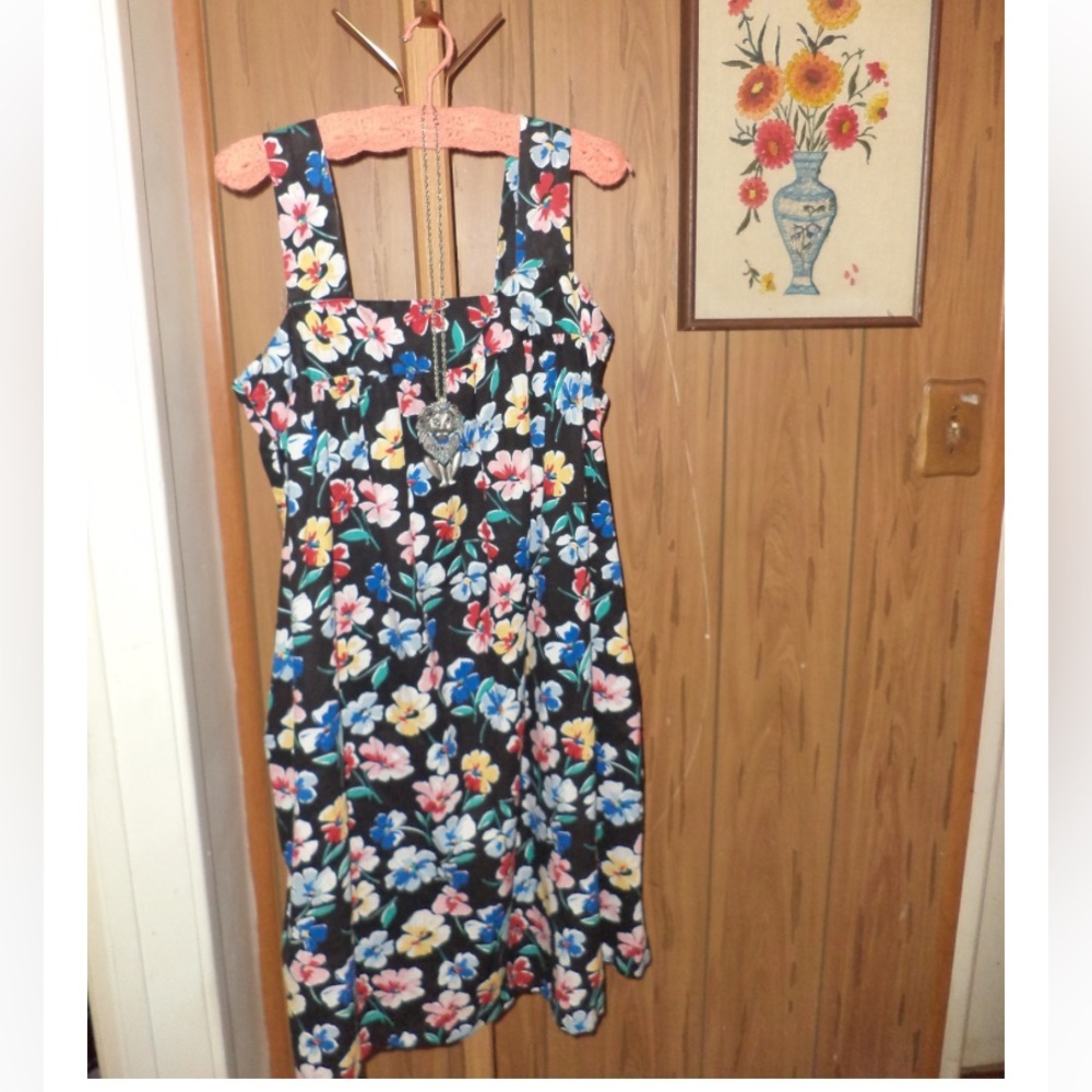 Vintage Dreams.Co 4X Grey Rainbow Floral Cotton Sundress